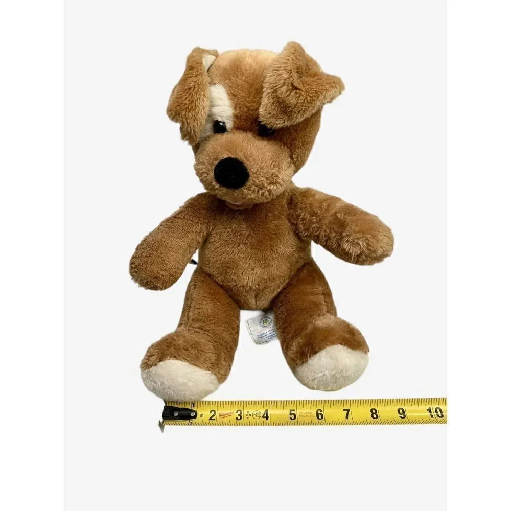 Build A Bear Sitting Dog Brown Tan With White Eye Patch Plush Stuffed Animal Toy